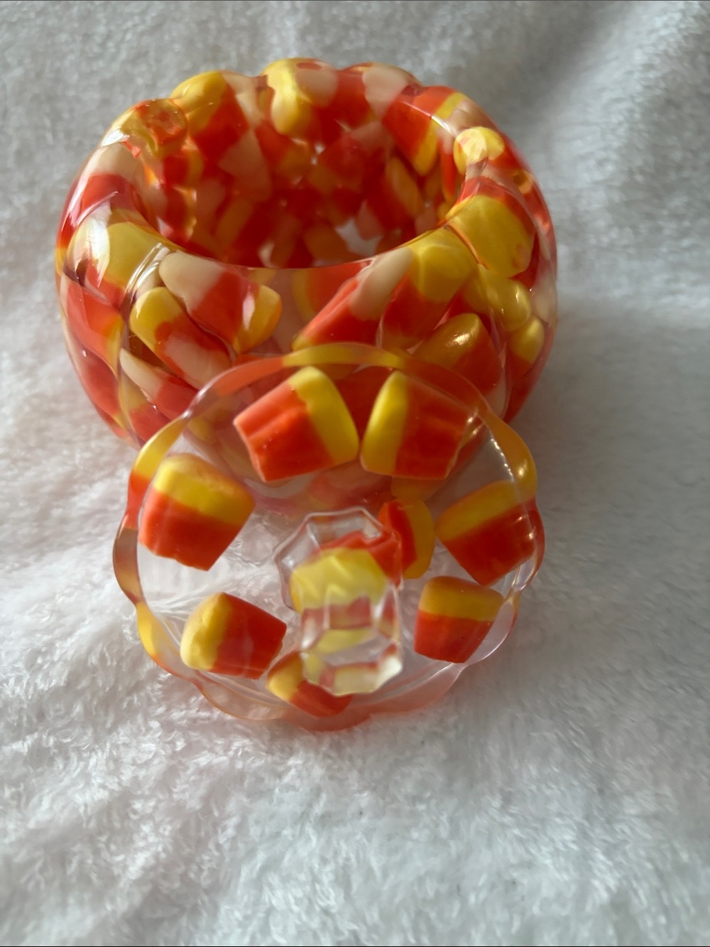 Handmade Resin Skittles or Candy Corn Pumpkin Storage Jar(pick 1) - Picture 5 of 6